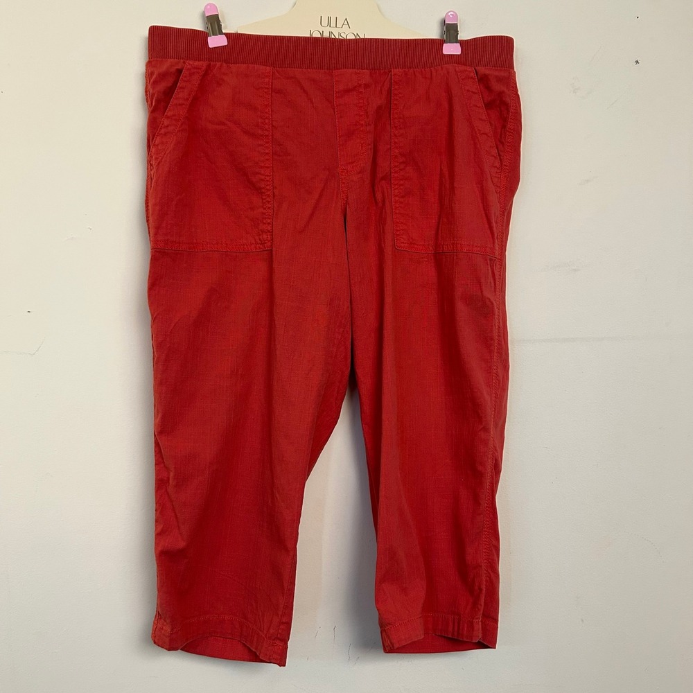 Americana Sonoma Relaxed Fit Red Utility Crop Pants L Casual Minimal Comfort‎
